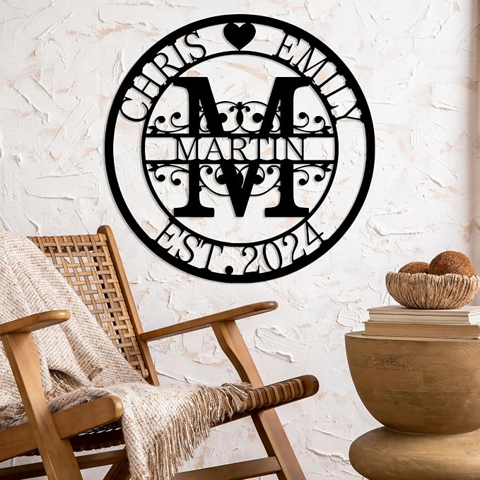 Personalized Metal Name Signs, Split Letter Monogram Wall Decor, Custom Last - Image 8