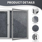 48"x36" Lockable Enclosed Bulletin Board, Outdoor Flet Weather-Resistant - Image 5