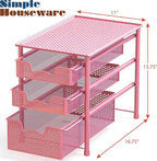 Simple Houseware Stackable 3 Tier Sliding Basket Organizer Drawer - Image 3