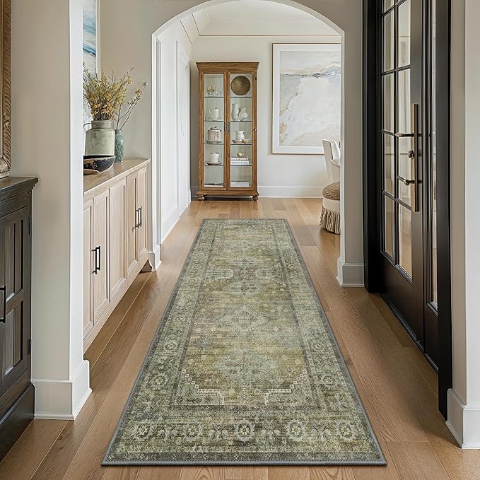 GENIMO Runner Rug 2x8 Non Slip Machine Washable Vintage Hallway Runner Rugs by GENIMO