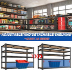 ROOMFAVE 60" W Garage Shelving 72" H Metal Shelving 3500LBS Storage Shelves - Image 5