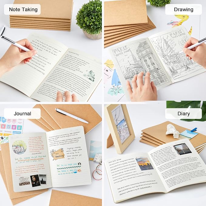 feela 90 Pack Kraft Notebooks Bulk, Lined Travel Journals Note Pad Notebooks - Image 5