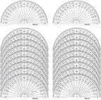 20 Pack Plastic Protractor, 180 Degrees Protractor by eBoot
