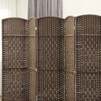 HOMCOM 6 Panel Room Divider, Hand-Woven Freestanding Wall Partition - Image 6