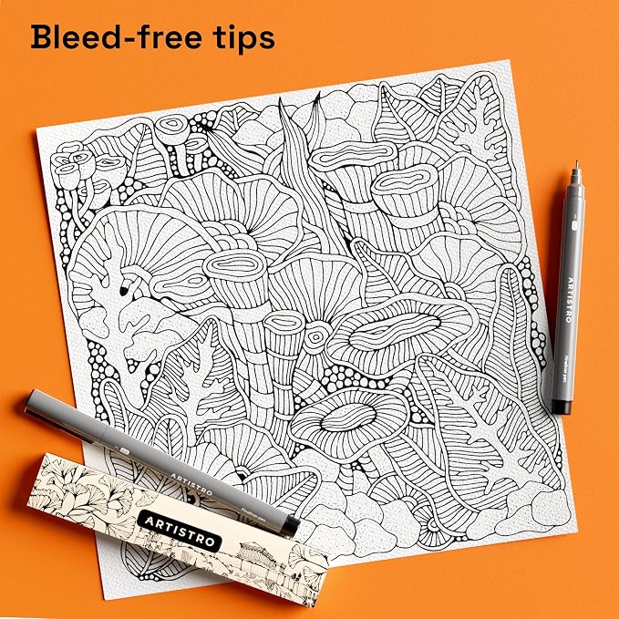 ARTISTRO Set of 2 Fineliner Pens, Waterproof Archival Ink, Ultra Fine Tip Pen - Image 5