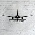 Personalized Metal Airplane Wall Art, Airplane Name Sign, Customized Pilot Name by Unknown