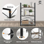 CAPHAUS 3 Tier Small Bookshelf, 24 Inch Width Free Standing Shelf, Bookcase - Image 5