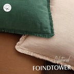 Foindtower Set of 2 Decorative Linen Fringe Throw Pillow Covers Cozy Boho - Image 4