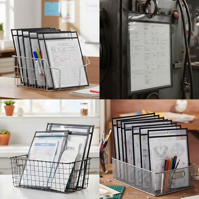 Pack of 50 Job Ticket Holders 10x14 Heavy Duty, 8.5 x 11 Letter Size, Hanging - Image 5