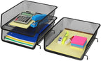 Simple Houseware Stackable Desk File Document Letter Tray Organizer, 3 Packs - Image 2