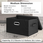 Graciadeco Medium 15" 21 Quart Collapsible Stackable Storage Bins - Image 2
