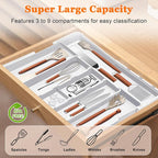 Spaclear Large Utensil Drawer Organizer Expandable Silverware Organizer - Image 2