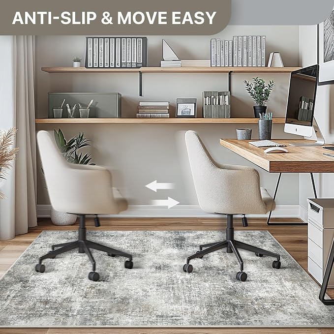 Office Chair Mat for Hardwood Tile Floor, Abstract 48"X 60" Desk Mats for - Image 4