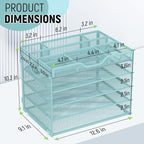 Docnest 5 Tier Mesh Desk Organizer- Letter Tray - Image 3
