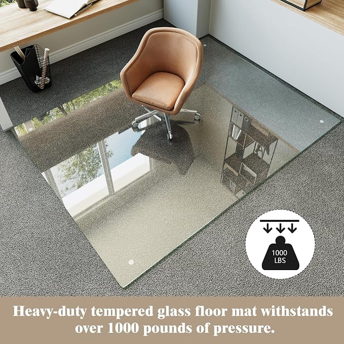 Koonmi Tempered Glass Chair Mat - Image 3
