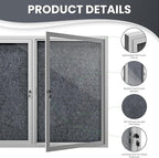 72"x36" Lockable Enclosed Bulletin Board, Outdoor Flet Weather-Resistant - Image 5