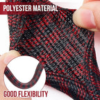 QCSIW Split Cable Sleeve, 3/8 inch 50ft Black Red Braided Wire Loom - Image 3