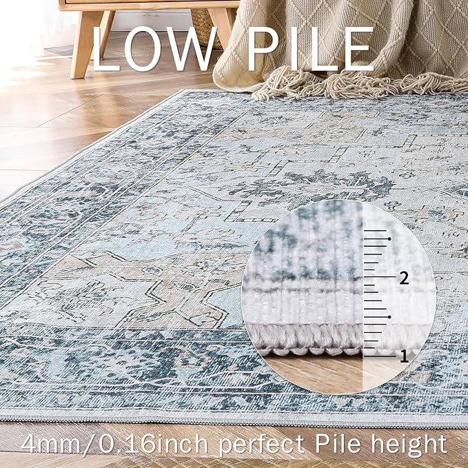 GENIMO Runner Rug 2x8, Non Slip Vintage Hallway Runner Rugs, Low Pile - Image 4