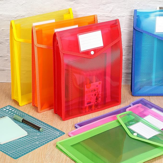 10 Pieces Plastic File Folders Envelope Expanding File Wallet Organizer - Image 7