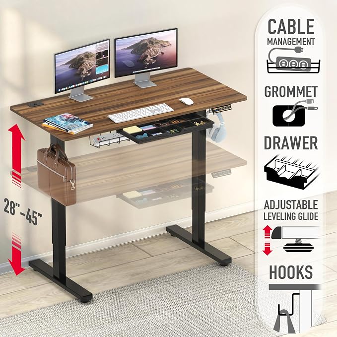 SHW 48-Inch Electric Height Adjustable Standing Desk - Image 4