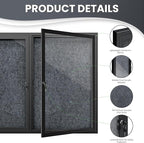 48"x36" Lockable Enclosed Bulletin Board, Outdoor Flet Weather-Resistant - Image 5
