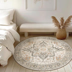 GENIMO 8FT Round Area Rugs for Living Room, Circle Rugs Machine Washable Low - Image 2