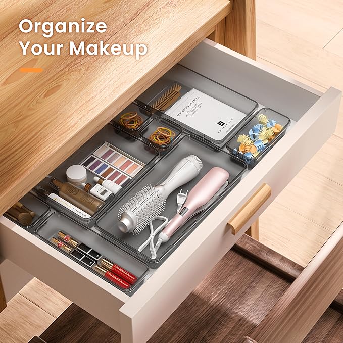 A-LuGei 【Military Grade】 Drawer Organizer, 【】 Clear Makeup organizer - Image 5