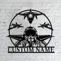 Personalized Metal Airplane Wall Art, Airplane Name Sign, Customized Pilot Name by Unknown