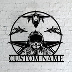 Personalized Metal Airplane Wall Art, Airplane Name Sign, Customized Pilot Name by Unknown