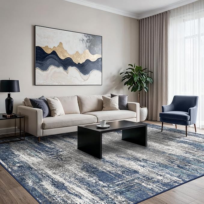 GENIMO Area Rugs 9x12 Living Room, Large Machine Washable Rug Non-Slip - Image 9