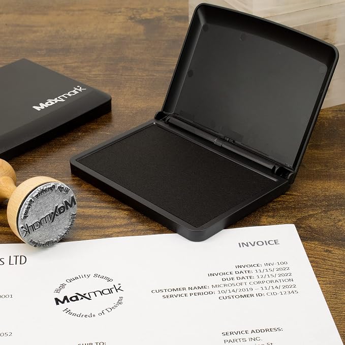 MaxMark Large Premium Light Blue Ink Stamp Pad - Image 5
