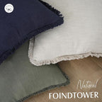 Foindtower Set of 2 Decorative Linen Fringe Lumbar Throw Pillow Covers Boho - Image 4