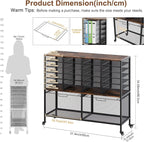 EasyPAG Rolling File Cart with 24 Slot Mail Organizer, Under Desk Storage with - Image 3