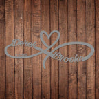 Personalized Valentines Metal Wall Sign, Custom Infinity Heart Love Couple Name - Image 7
