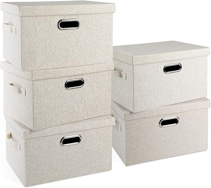 Graciadeco Medium 15" 21 Quart Collapsible Stackable Storage Bins by GraciadecoStorage