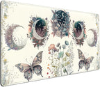 Beige Flowers Desk Mat Mousepad Cute Boho Plants Large Extended Gaming Mouse by DCJJM