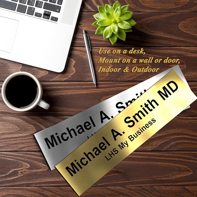 Door Name Plate Personalized for Office Brown Plastic Name Plate - Image 9