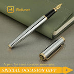 BEILUNER Silver Chrome Fountain Pen, Stunning Luxury - Image 7