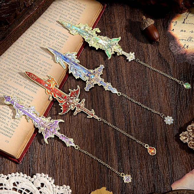 4pcs Fantasy Sword Bookmarks for Books, Planners - Image 2