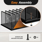 Kuntine.B Desk File Organizer 5 Upright Mesh Desktop Organizer File Sorter - Image 4